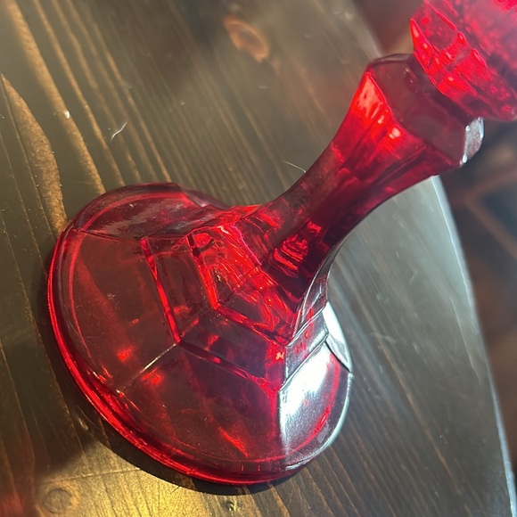 Vintage Indiana Glass Ruby Red Candle Holder - 2 - Picture 9 of 14